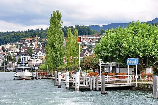 Veduta sul Lago di Zurigo verso Wädenswil – rappresentazione sfocata